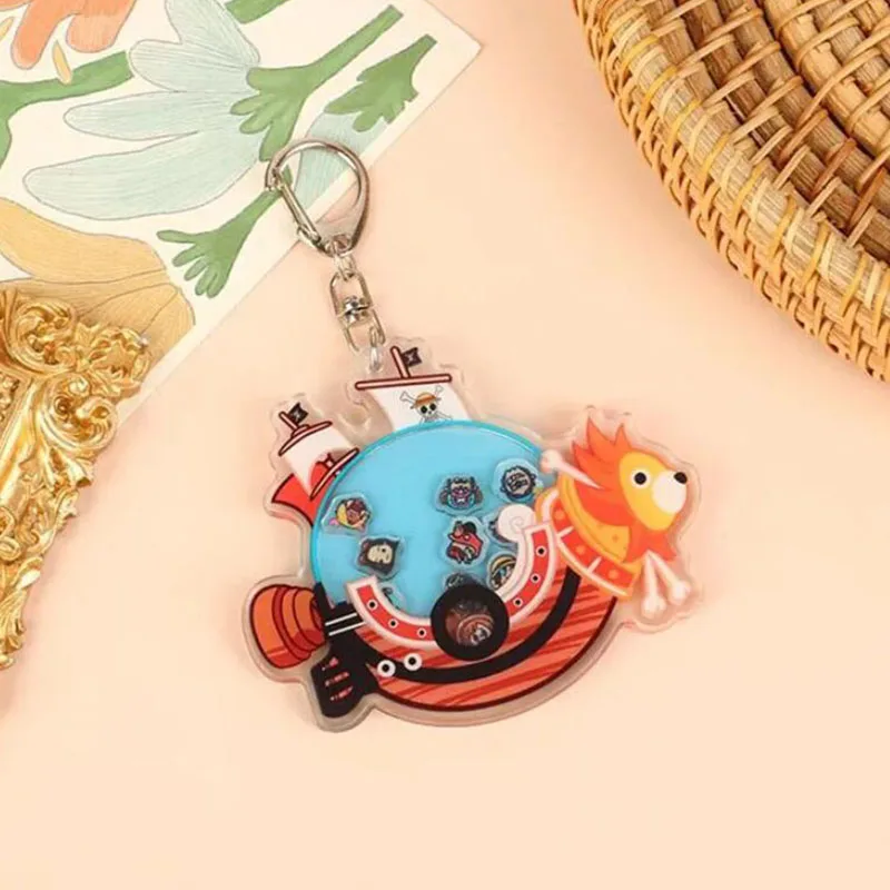 Clássico Anime Série Chaveiro, Material Acrílico, Pingente Chave, Bolsa De Escola, Luffy, Zoro, Sanji, Presente Do Estudante, 1 Pc