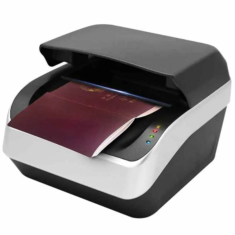 USB Hands-Free Desktop OCR Document Scanner For Passports & ID Cards With MRZ Anti-Counterfeit & Cross-Verification Features