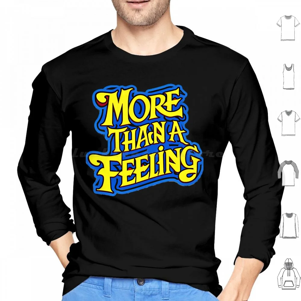 More Than A Feeling-Song Title Hoodies Long Sleeve Boston The Band Boston Song Lyrics Typography The Band Boston Music