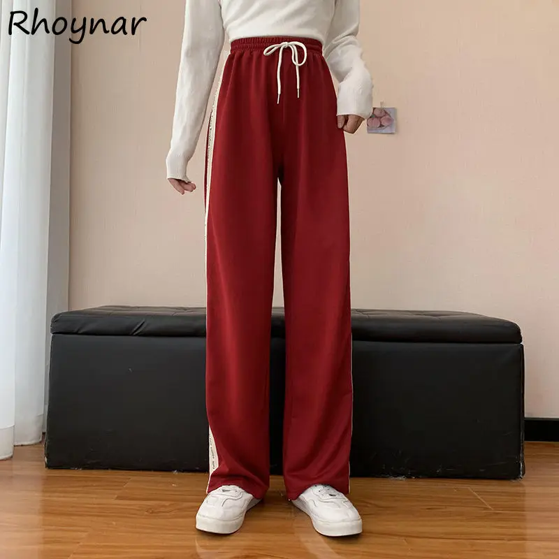 

Брюки женские прямые мешковатые для мытья полов в стиле пэчворк, Лидер продаж, студенческие брюки с высокой талией Mujer, осенние брюки Ulzzang Chic, свободные карманы