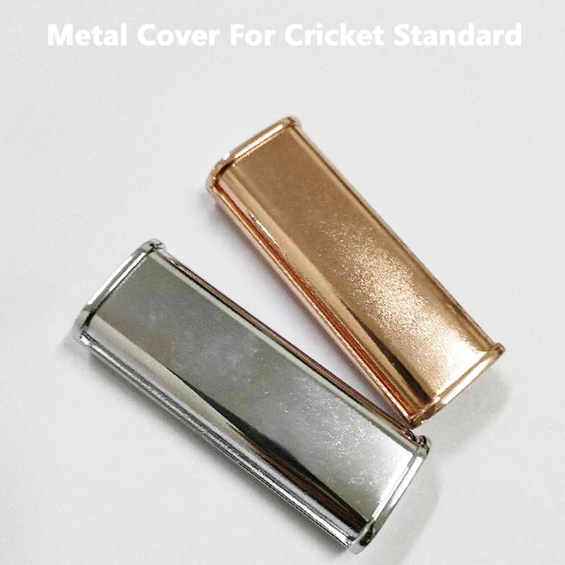 DIY Metal Covered Leather Decorative Shell Case For Cricket Lighter Standard Mini Silver Rose Color