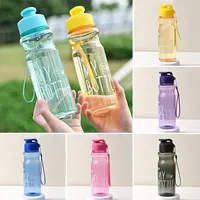 Gift Plastic Water Bottle Large Capacity Sports Kettle Wholesale Transparent Cold Water Cup Outdoor Portable 650ml