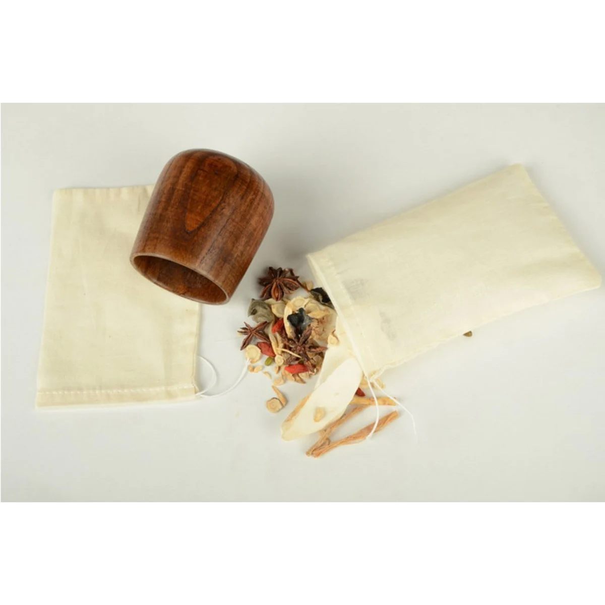 

10Pcs Cotton Drawstring Filter Bags Simple Design for Nut Milk Tea Coffee Spice Herbal Strainer Paper Filter Bag