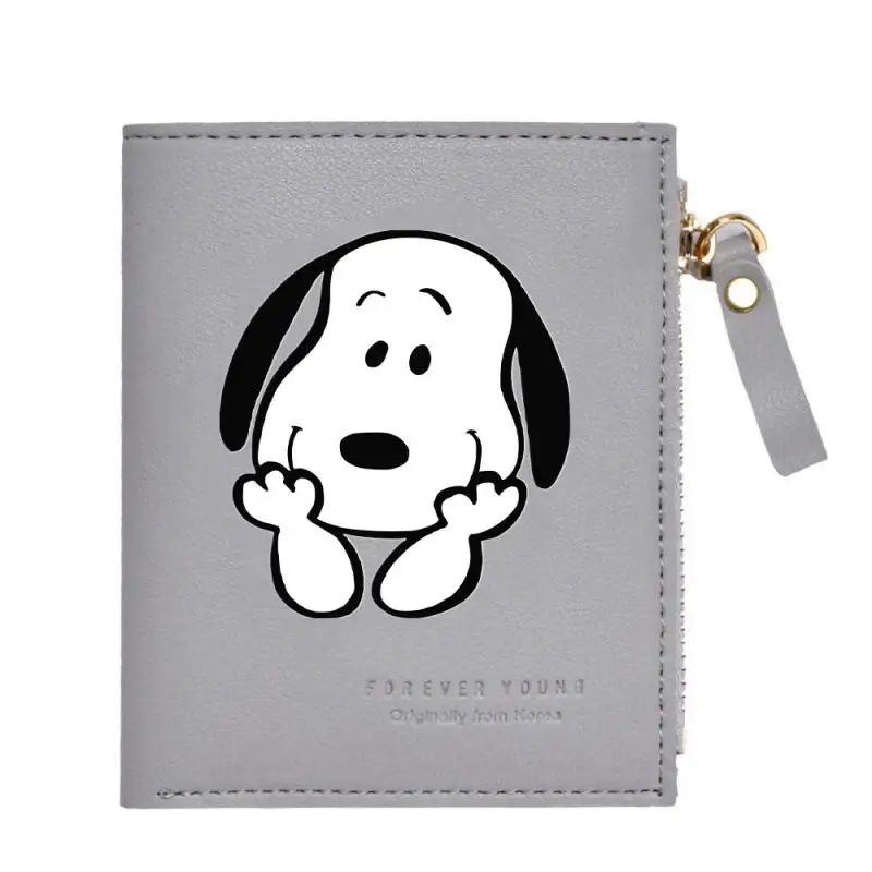 New 2023 Snoopys Four Colours Cartoon Animation Zipper Wallet Kawaii Student Card Bag Fashion Simple Wallet Toys Children's Gift