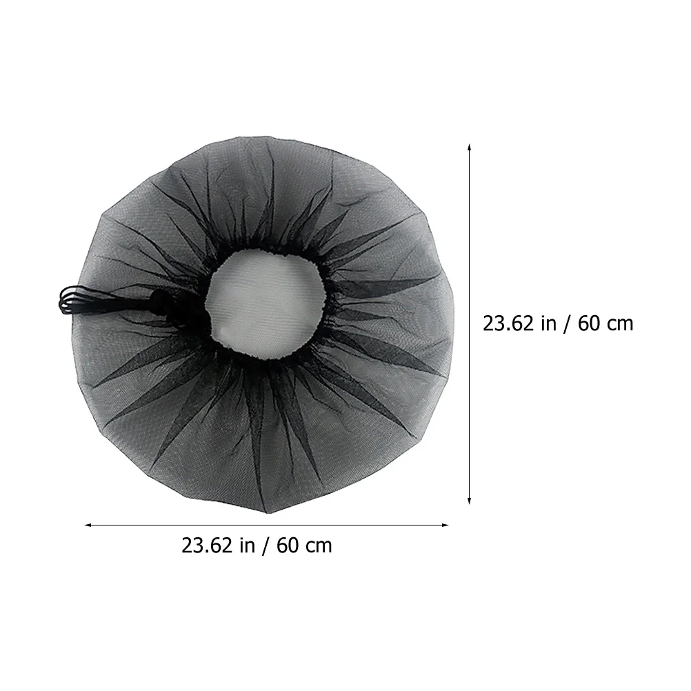 Black Durable Polyester Rain Barrel Cover Protective Net Insect Proof Outdoor Water Bucket Hood Suitable for 60cm Diameter