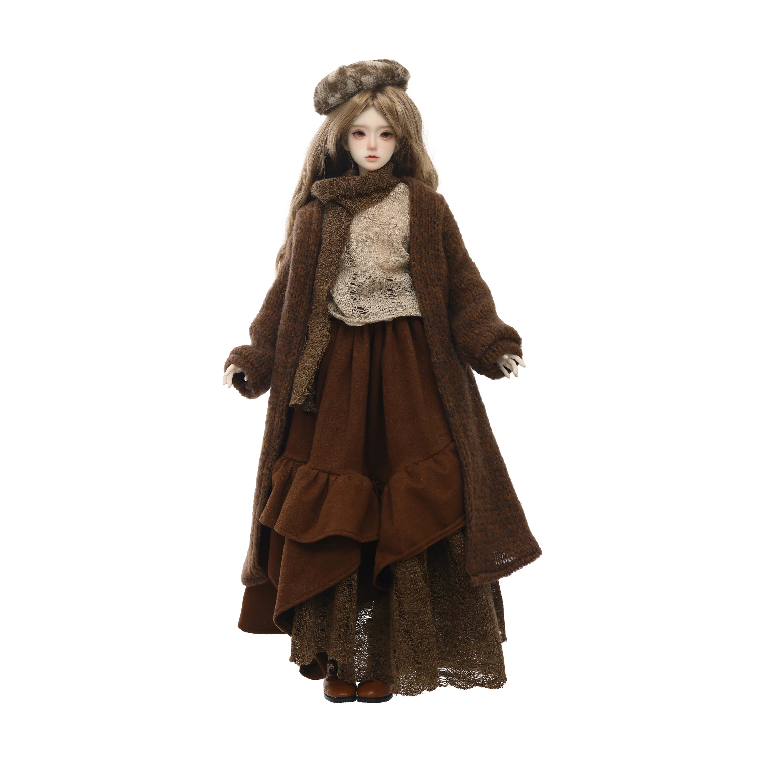 Boneca bjd 1/4 ariana outono maillard estilo aconchegante vibração literária malhas boina shugafairy figura de resina conjunto completo