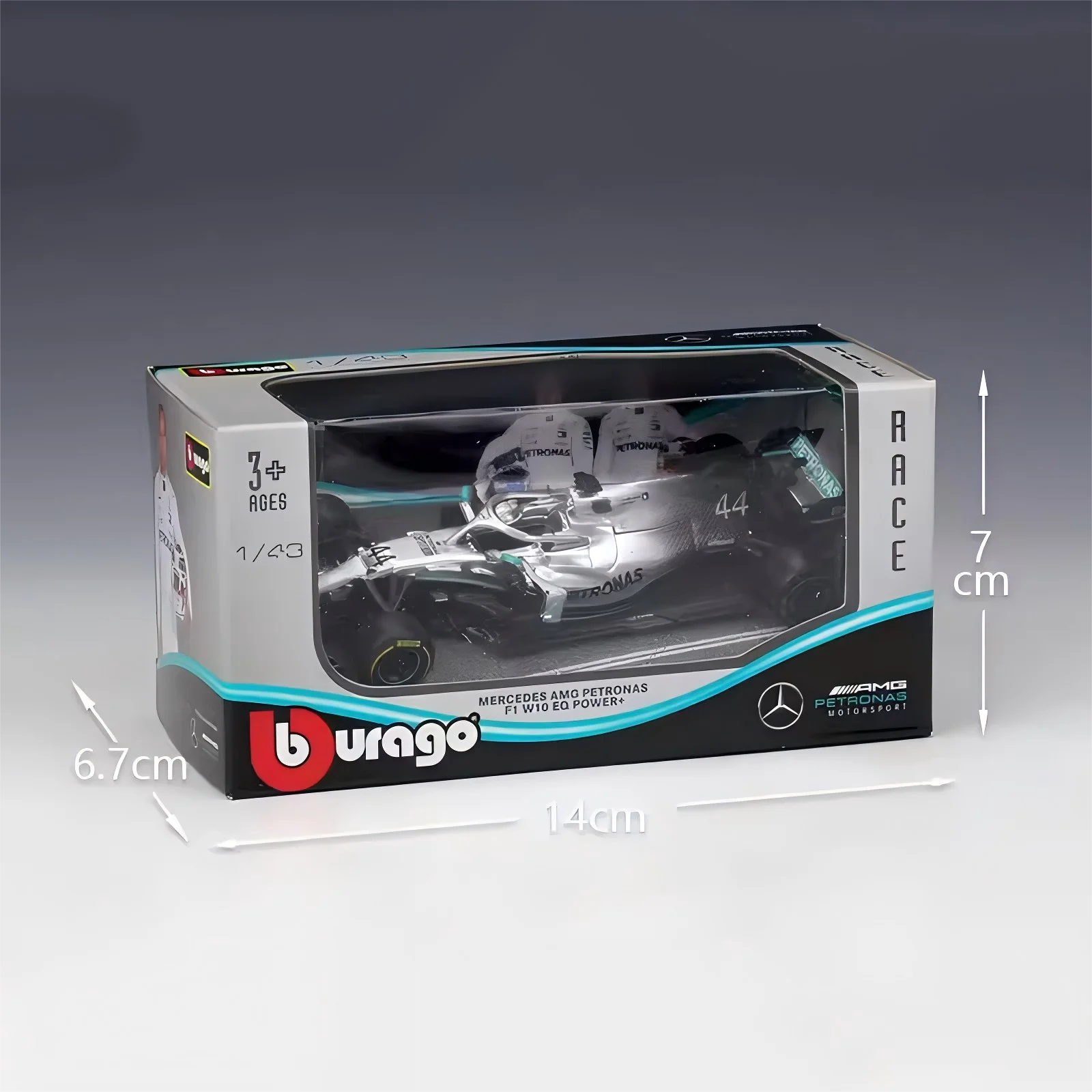 In Stock Bburgao F1 2023 1:43 Mercedes Benz W10 W12 #77 #44 Alloy Miniature Diecast Model Lewis Hamilton Toy Car Model Kids Gift