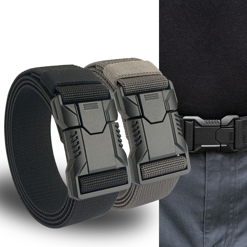  Men's Canvas Belt Breathable Lightweight Quick Disassembly Outdoor Sports Mountaineering Running Sports Belt 