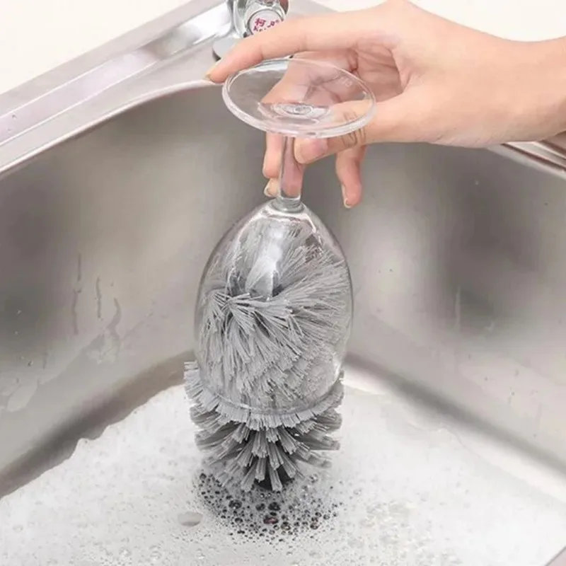 بالوعة شفط كأس فرشاة لكؤوس النبيذ أكواب زجاجات شعيرات متينة قبضة تستقيم الاستقرار نظافة فرشاة الزجاج مع شفط Cu #3