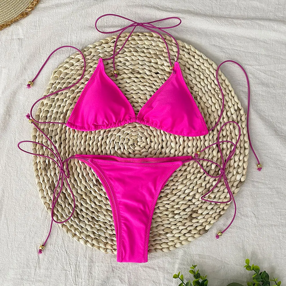 Bathing Suit Women Micro Bikini Sexy Swimsuit Female Brazilian Biquini Swimming Suits Beachwear Swimwear Solid Mini Bikini Set