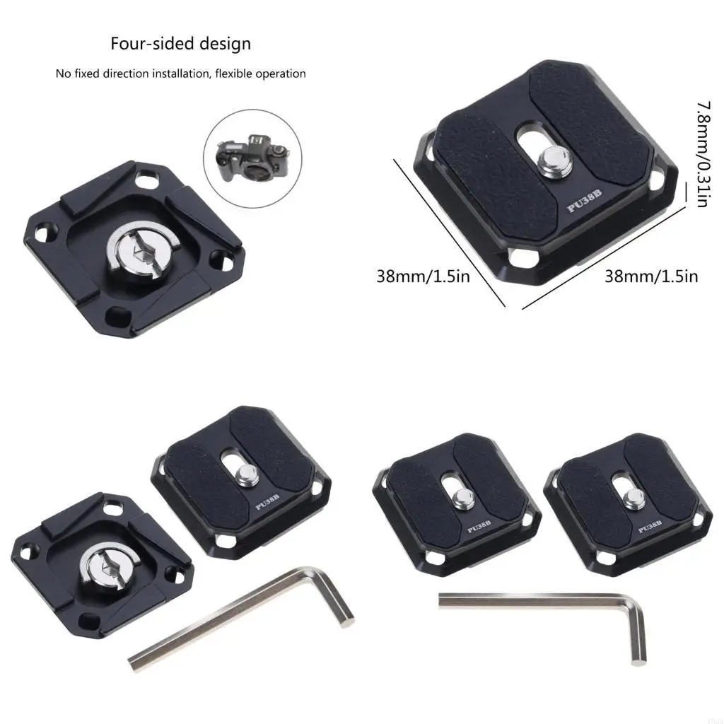 

193A 2Pcs Quick Release Plate 38mm Arca Compatible for Camera Stability and Security