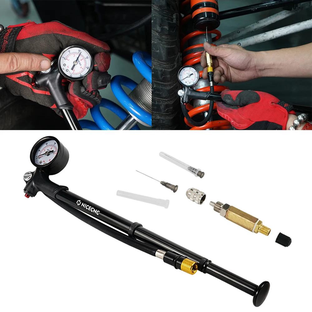 Air Pump Nitrogen Shock Needle For KTM Yamaha Honda Polaris RZR's Arctic 300psi For Fork Rear Suspension Shock Absorber Bicycle