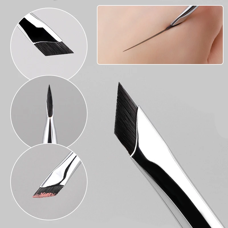 2pcs Upgrade Blade Eyeliner Brush Ultra Thin Fine Angle Flat Eyebrow Brush Under The Eye Makeup Brushes Precise Detail Brush