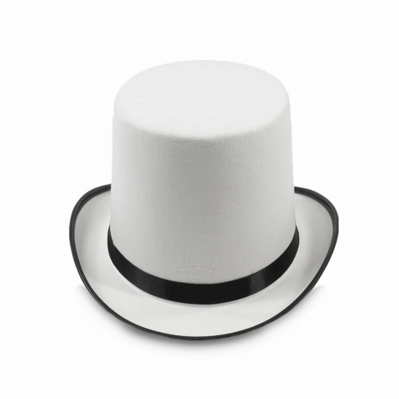 Magician Top Hat White Top Hat Magician Performed Hat Carnival Nightclub Bowler Top Hat Stage Performances