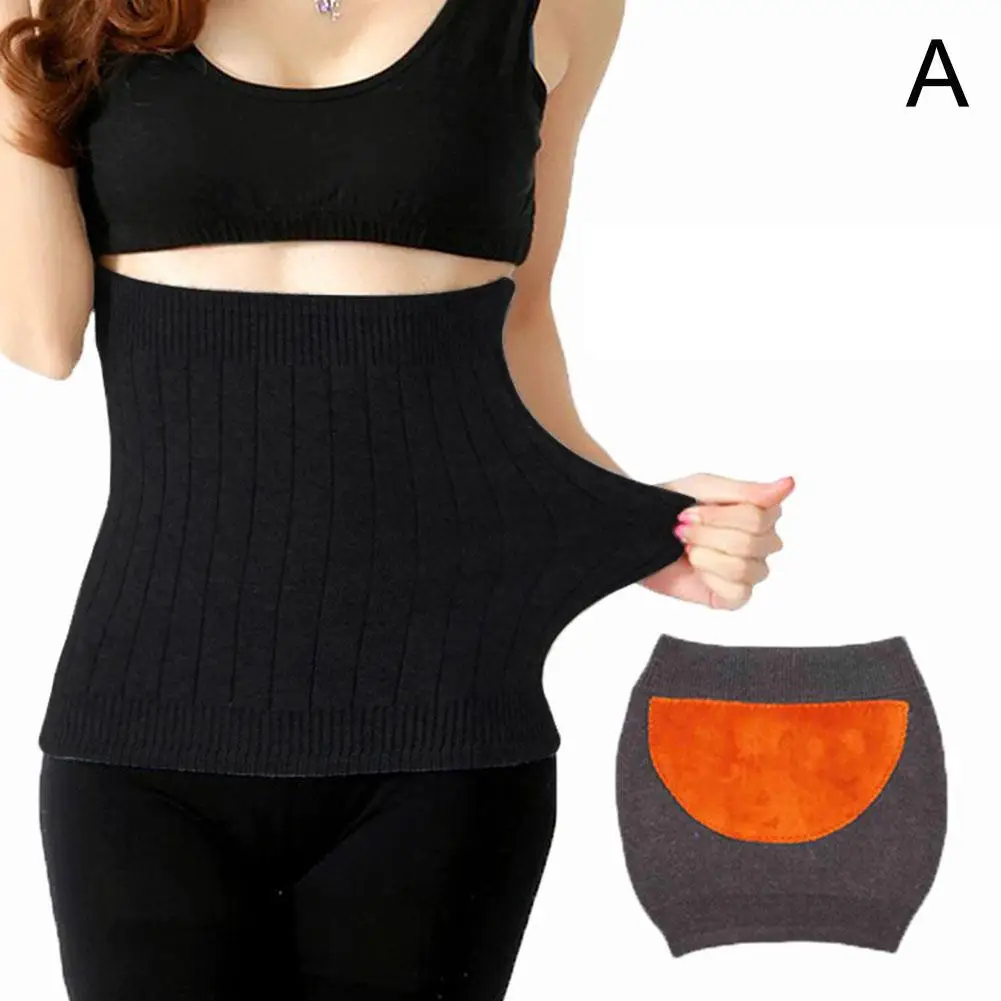 Envoltório grosso da barriga para homens e mulheres, protetor de cintura elástica, cinto de veludo quente, envoltório abdominal, inverno, 1pc