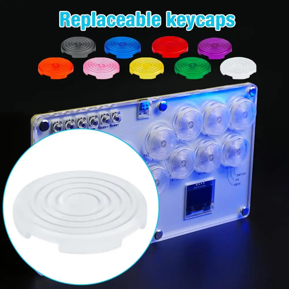 透明ボタンカバー付きメカニカルシャフトキーキャップ、耐久性のあるアーケードシャフトキャップ、25.3mmプレミアム