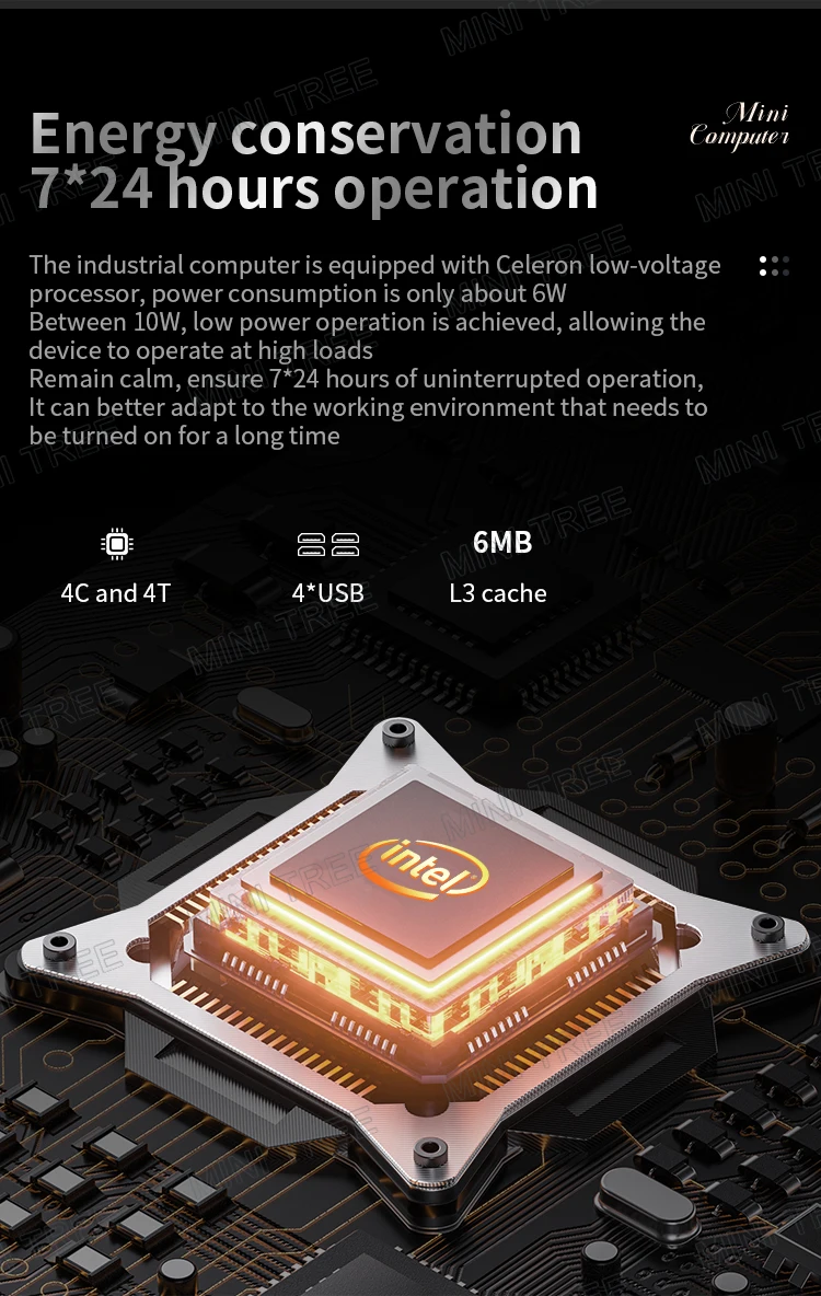 Intel N100 Industrial Mini Computer 2xRS232 COM Dual HD Network Windows Celeron J6412 Fanless Mini PC Home Office Commercial Use