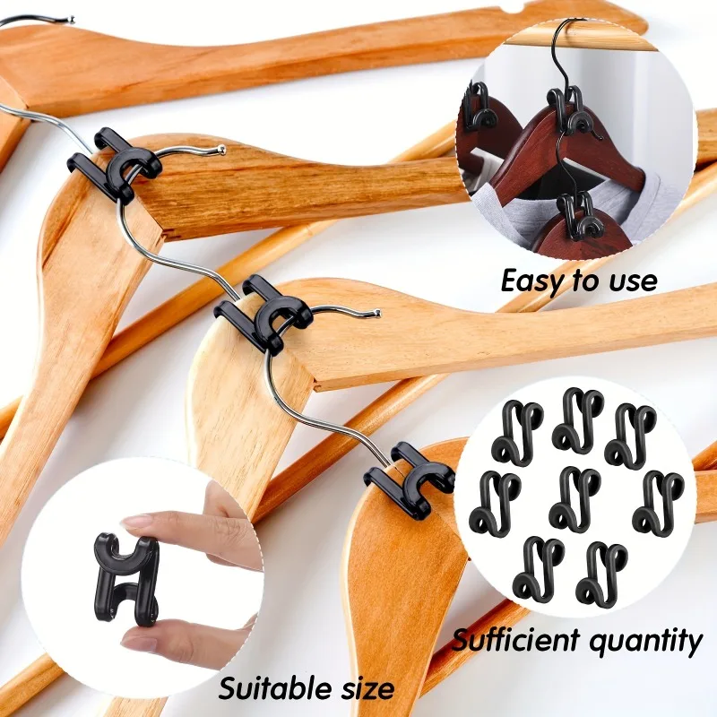 5/10/20/30/50PCS Pace Saving Clothes Hanger Mini Connector Hook-Plastic Hanger Extender for Hanging Connection Clothes Connector