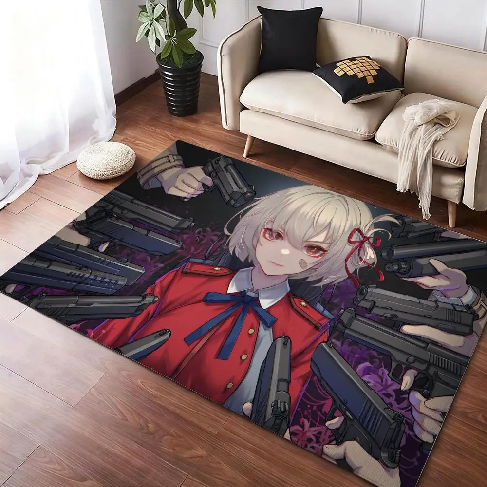 

L-Lycoris RecoilS Anime Floor Mat Soft Thickened Non-Slip Door Mat for Living Room Home Decor Flannel Rugs