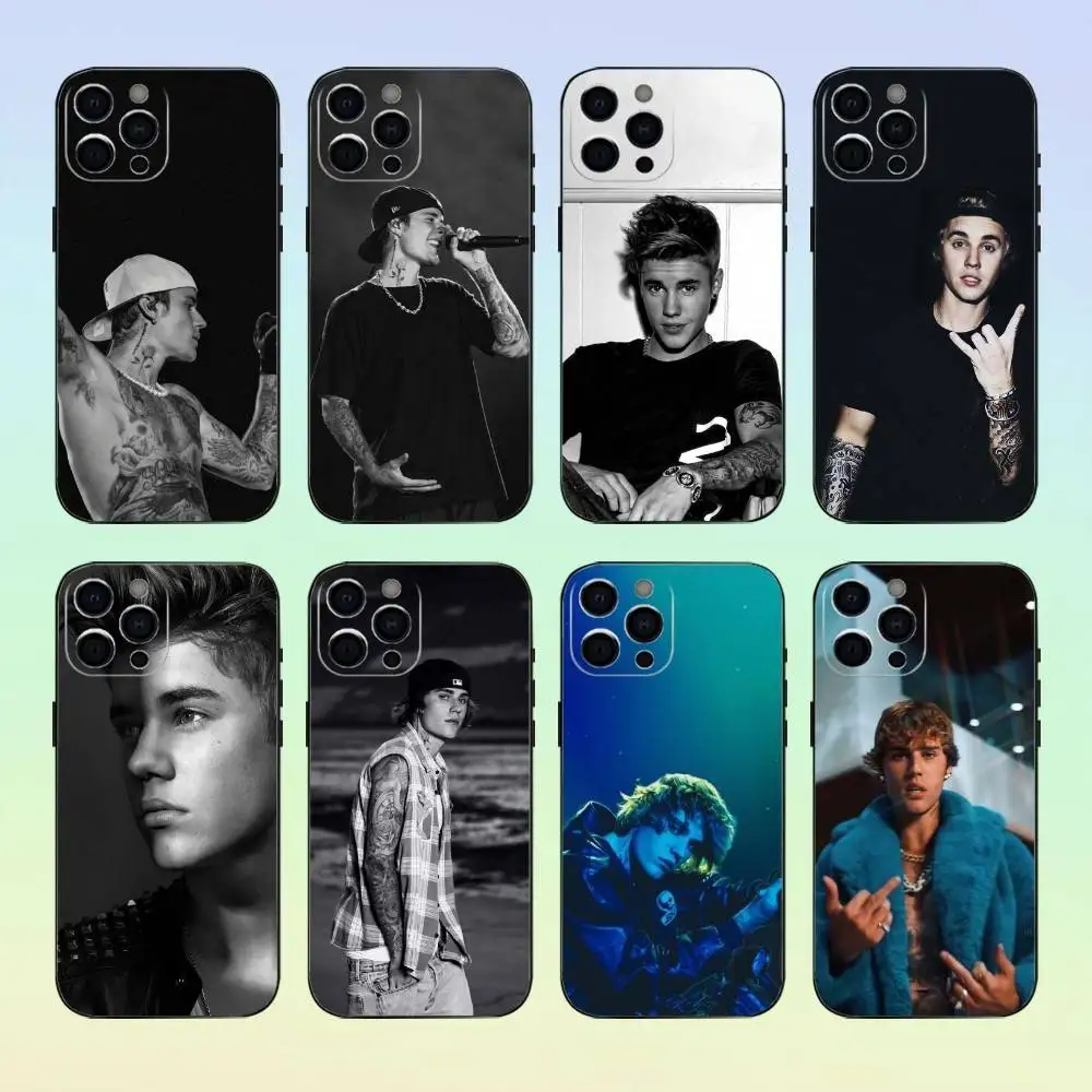 

Singer J-Justin Bieber Phone Case For iPhone 17, 16,15,14,13,12,11, Others Soft Silicone Black Cover