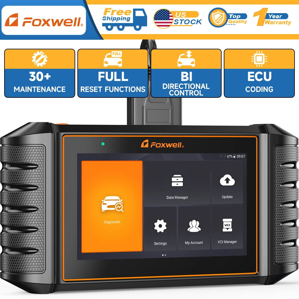 FOXWELL NT710 OBD2-Autodiagnosetools All System Bidirektionaler Test IMMO A/F Einstellen IMMO 30+ Reset ODB 2 Automotive Scanner