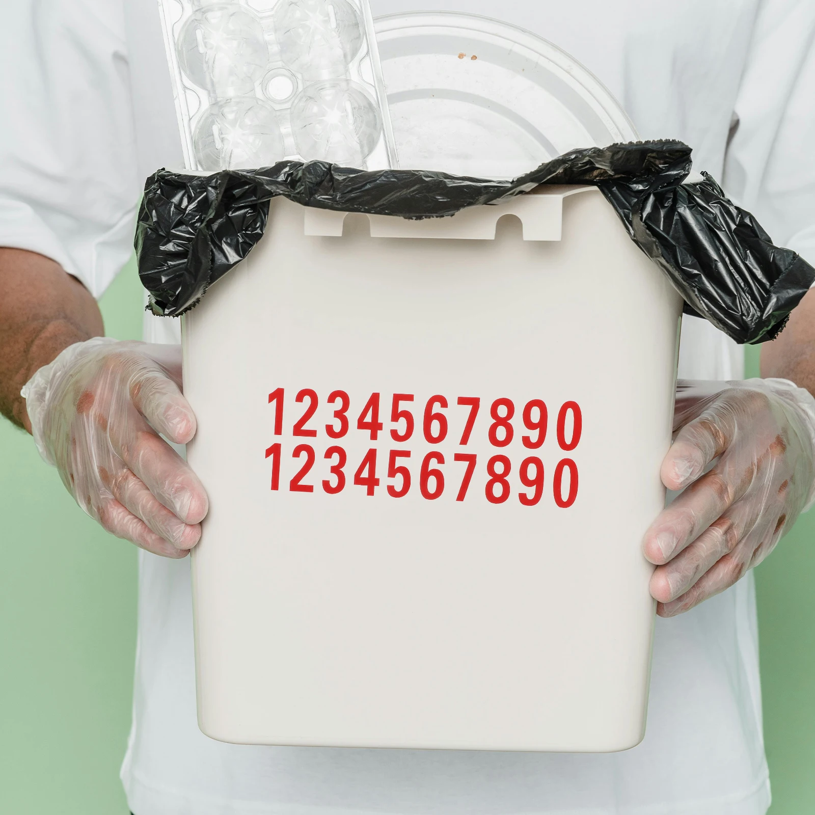 

6 Sheets Number Stickers Adhesive Red 1 Inch Reflective Mailbox Trash Can Door Signs PVC PET Material Durable Clear