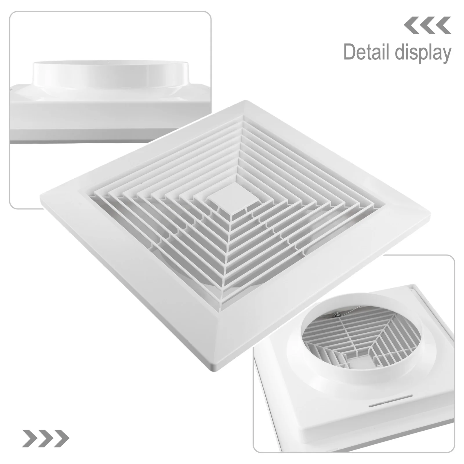 Square Air Diffuser ABS Ceiling Vent Hood Snap-in Panel Air Conditioner Ventilation Outlet White Ventilation Hood Ceiling Outlet