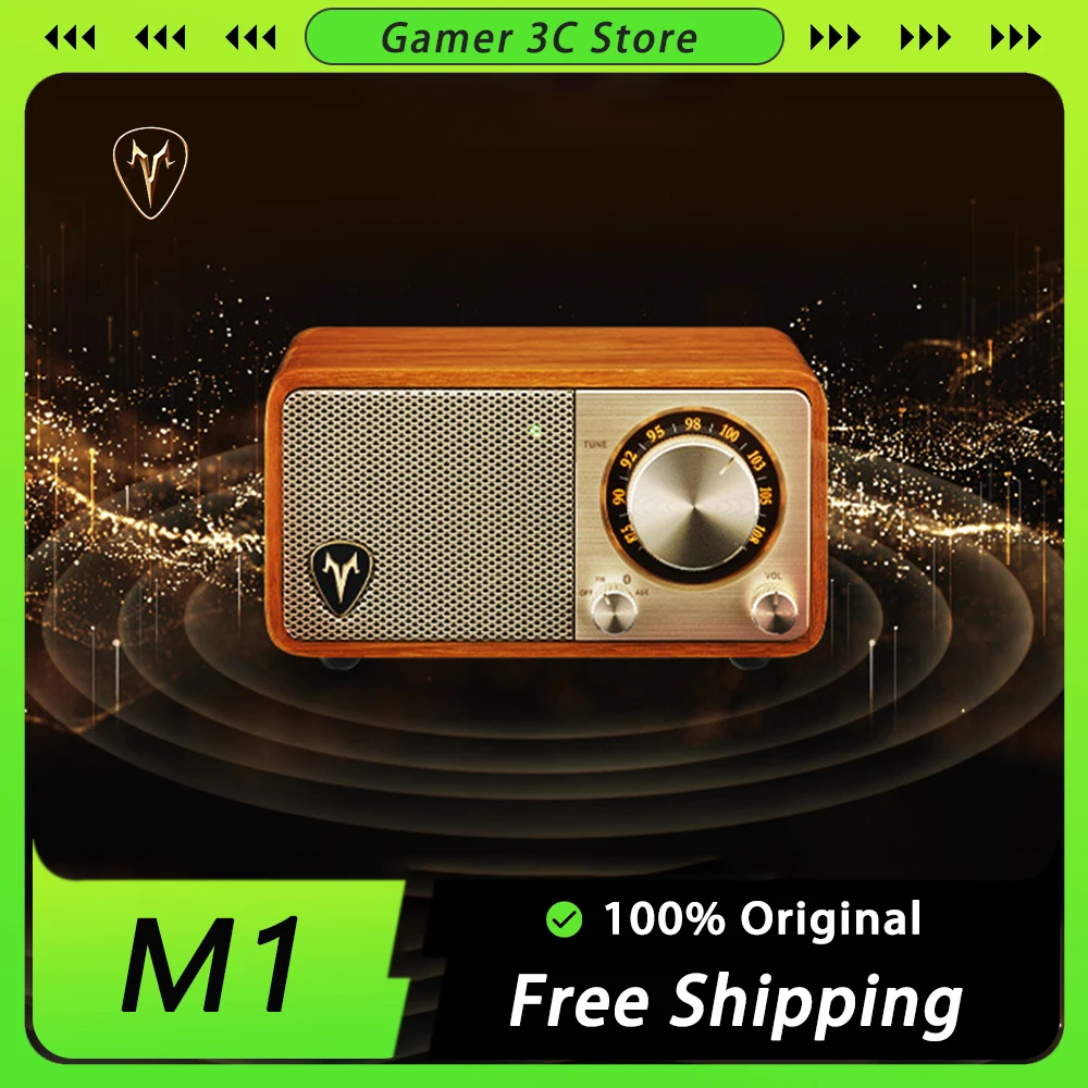 

M1 Wireless Bluetooth Sound Box Bass Stereo Wooden Retro Speaker HiFi Portable Speakers High Sound Quality Music Center for Home