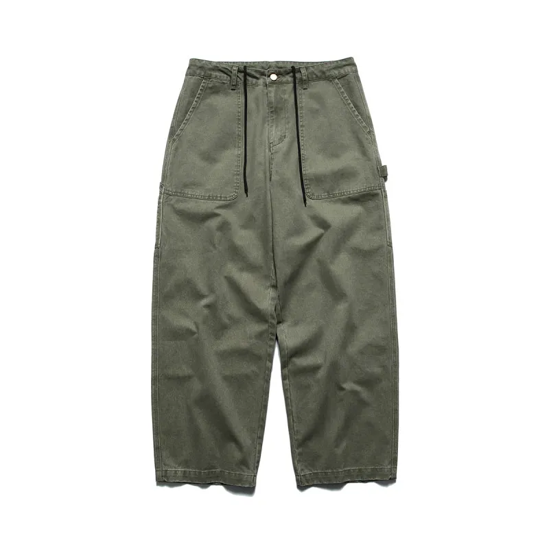 

Waed Cotton Work Trousers Men's Straight Leg Loose Casual American Retro Spring Autumn Pure Cotton Daily Commute Long Pants
