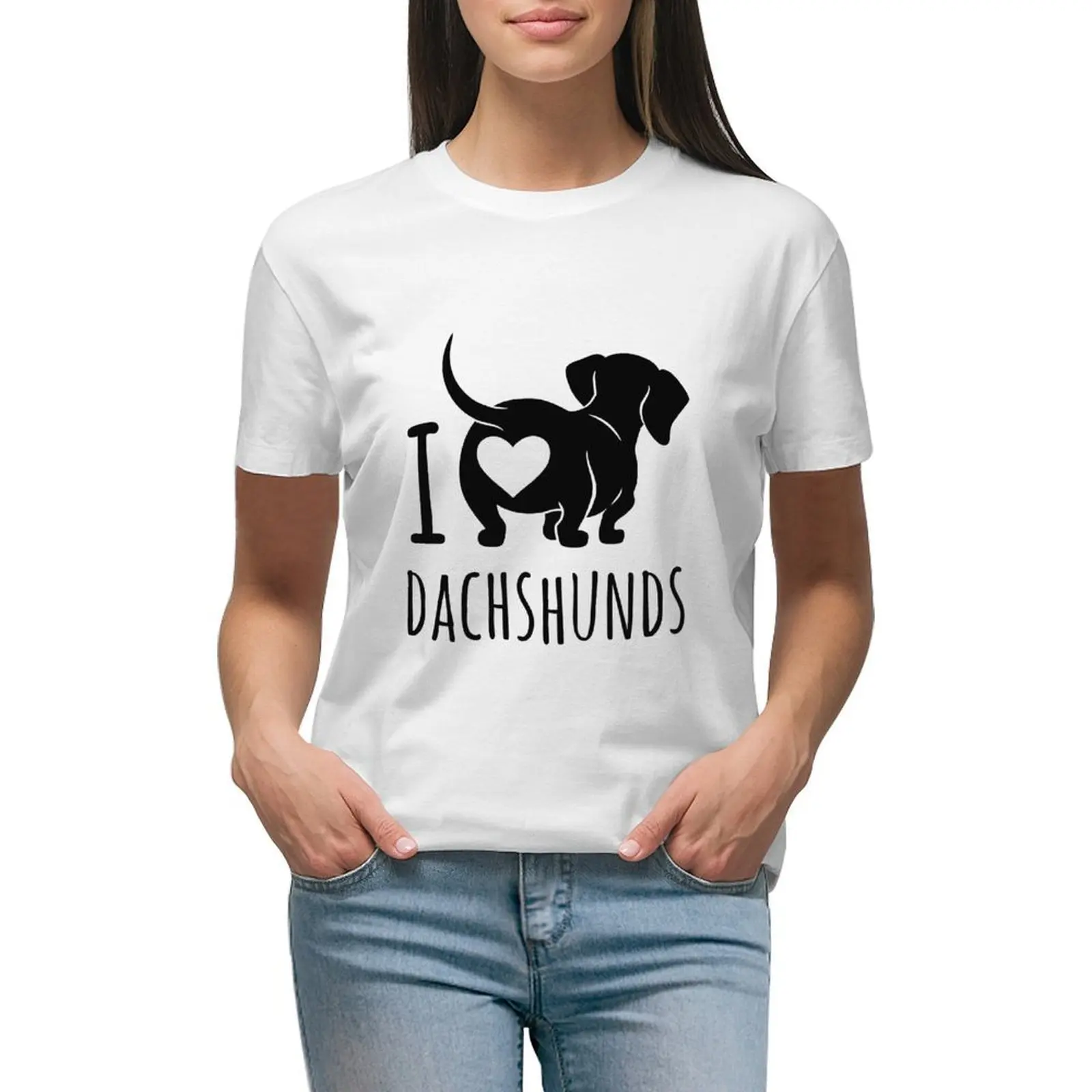 

I Love Dachshund Butt T-shirt summer tops summer clothes Woman fashion