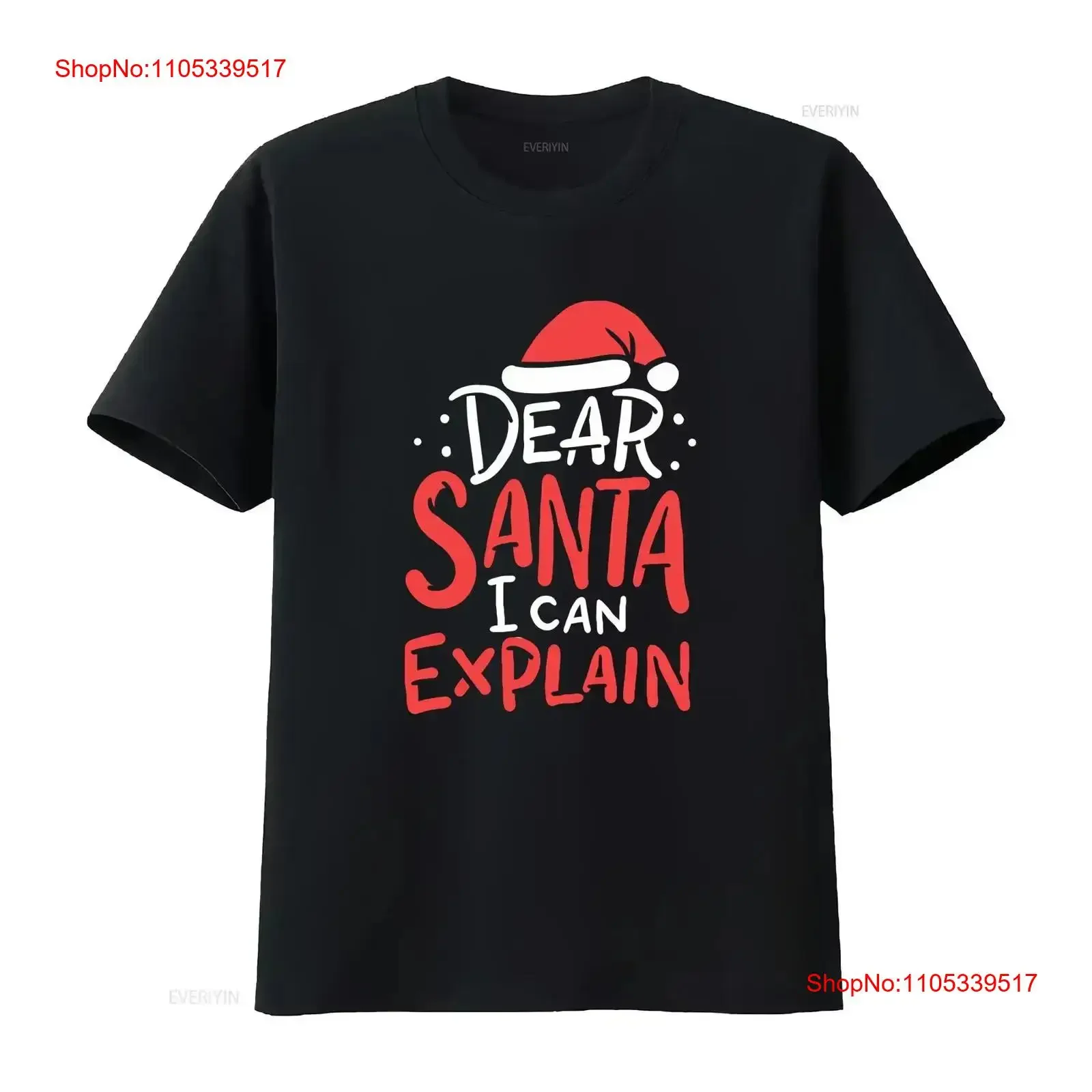 Dear Santa I Can Explain Hat Christmas Bad Behavior Ladies' Crewneck T Shirt vintage Washed Breathable Slightly vintage Washed