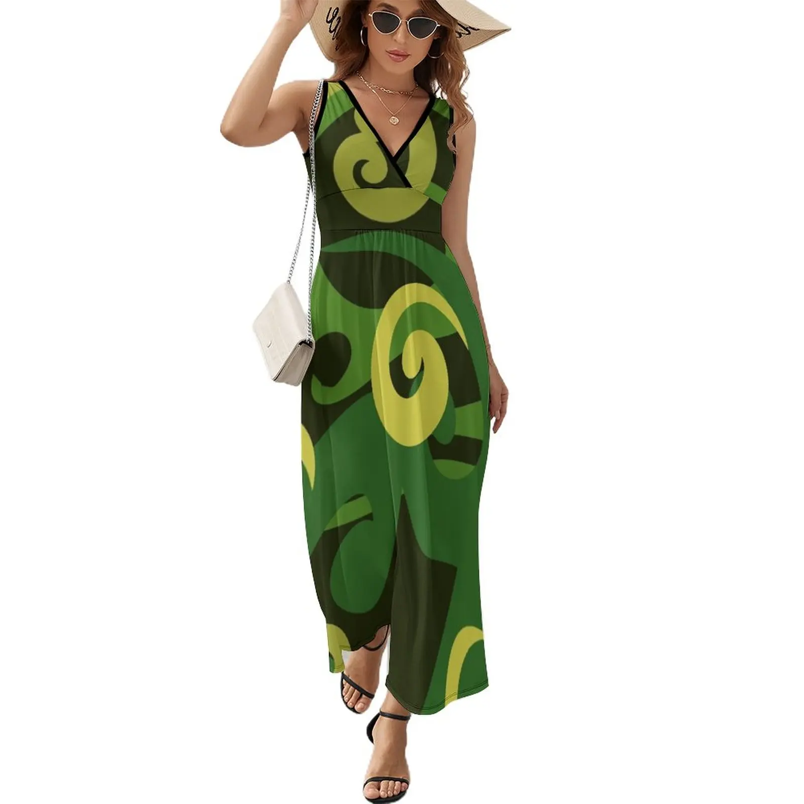 

Koru design, Green Sleeveless Dress birthday dress for women luxury 2023 elegant dresses plus sizes