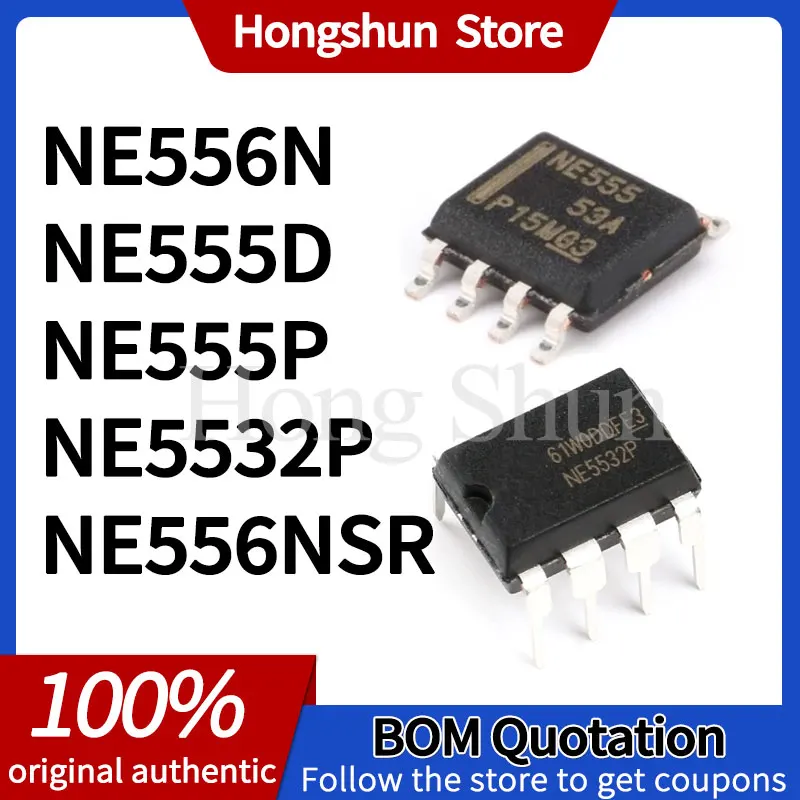 

5 pieces/batch NE555D NE556N NE555P NE5532P NE5532D NE556NSR Black PC casing