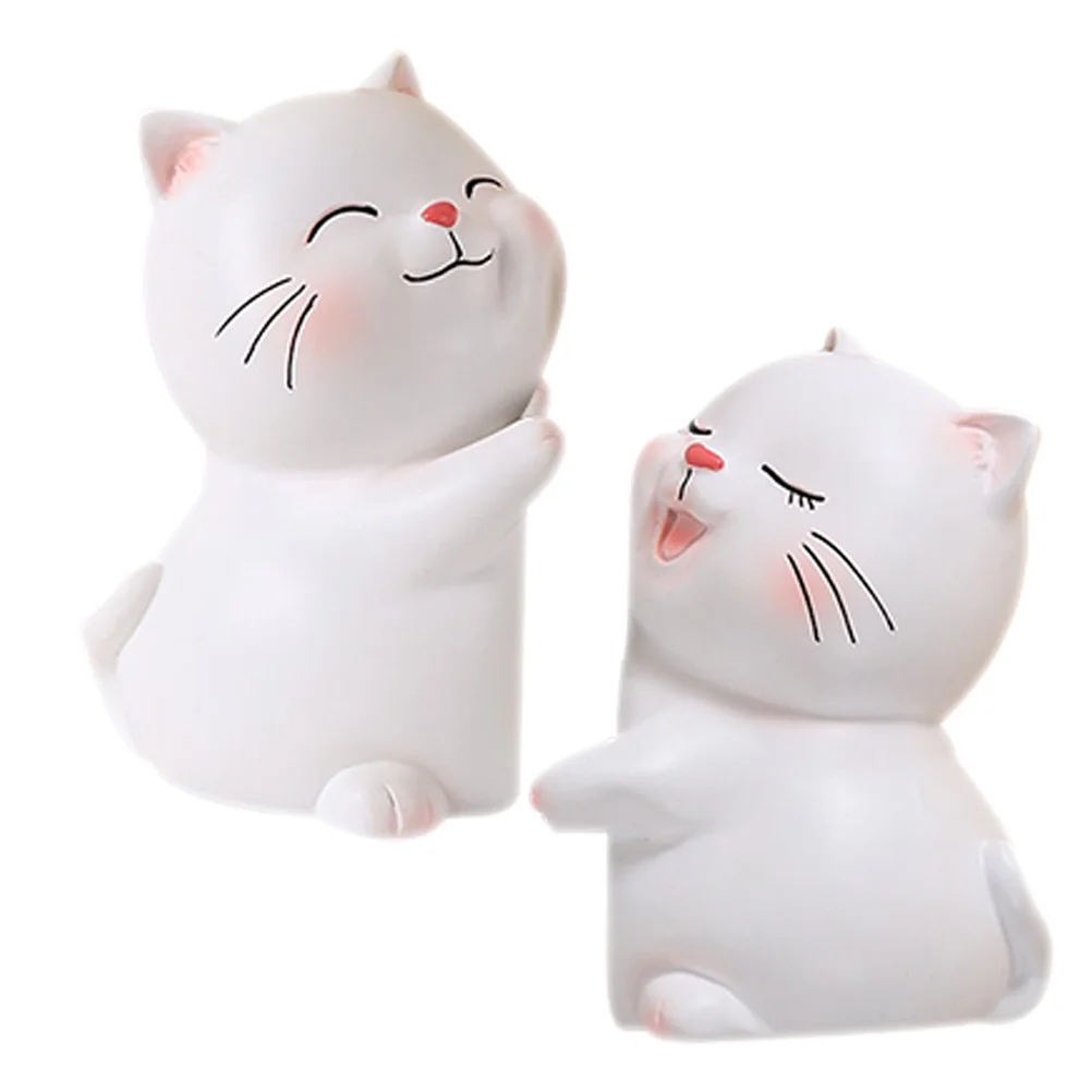 

Cat Bookend Desktop Office Supply Non-skip Resin Animal Decorations Stand Supplies Reusable Lovers Cartoon Modern