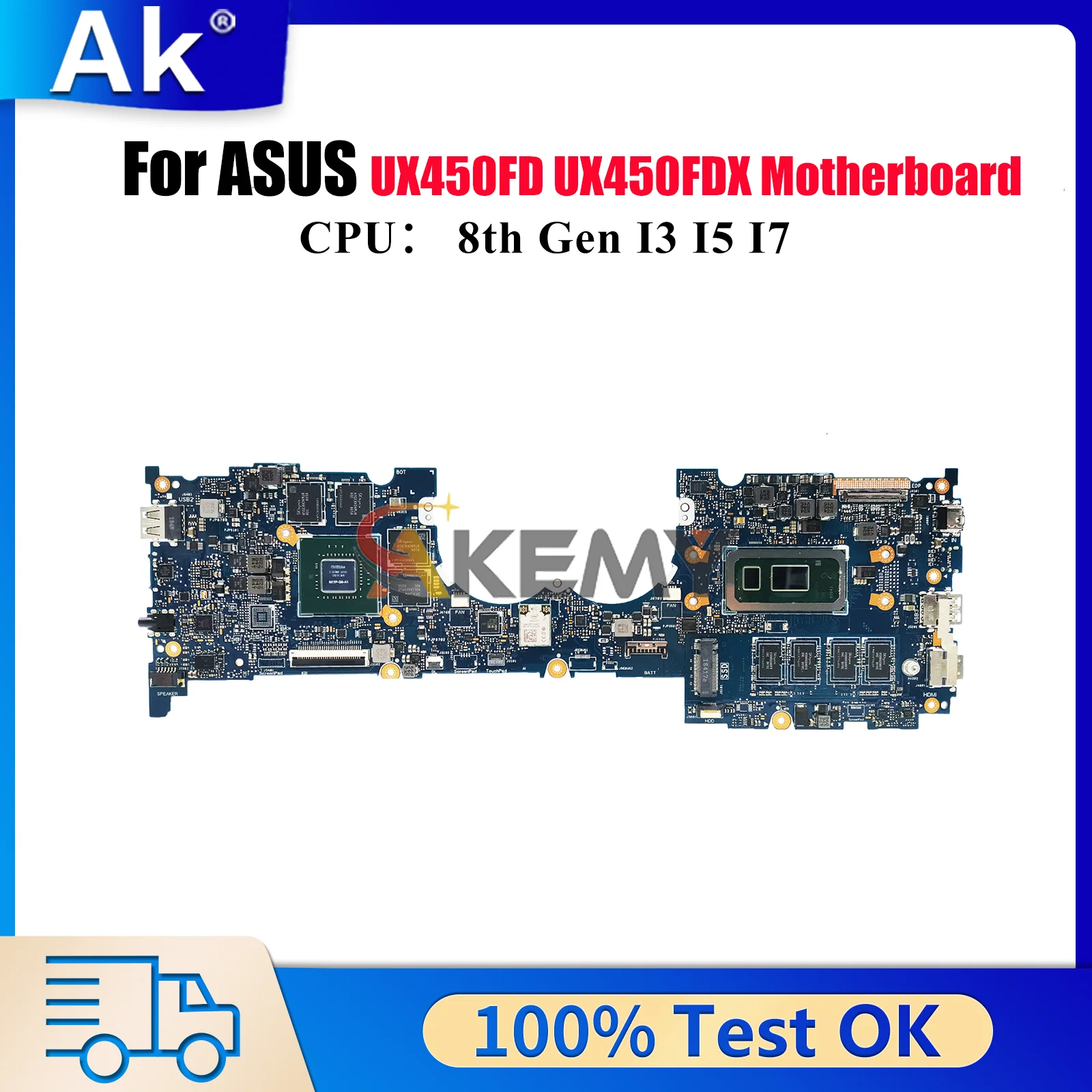 

UX450FD Laptop Motherboard For ASUS ZenBook UX450FDX UX450F UX450FD Notebook Mainboard With I3 I5 I7 CPU 100% tests OK fast ship
