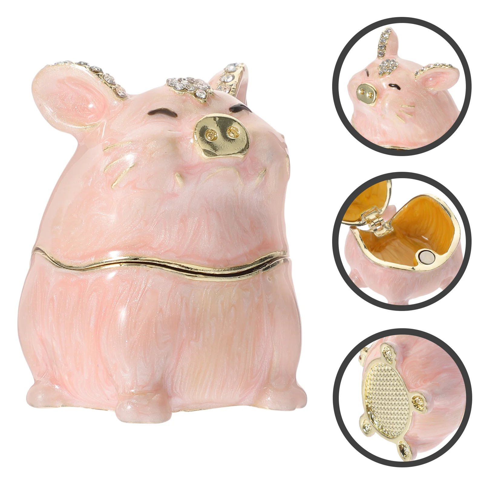 Pig Decorative Jewelry Box Unique Exquisite Gift Box Home Adornment Creative Storage Organizer Pig Decor Case Jewelry Organizer