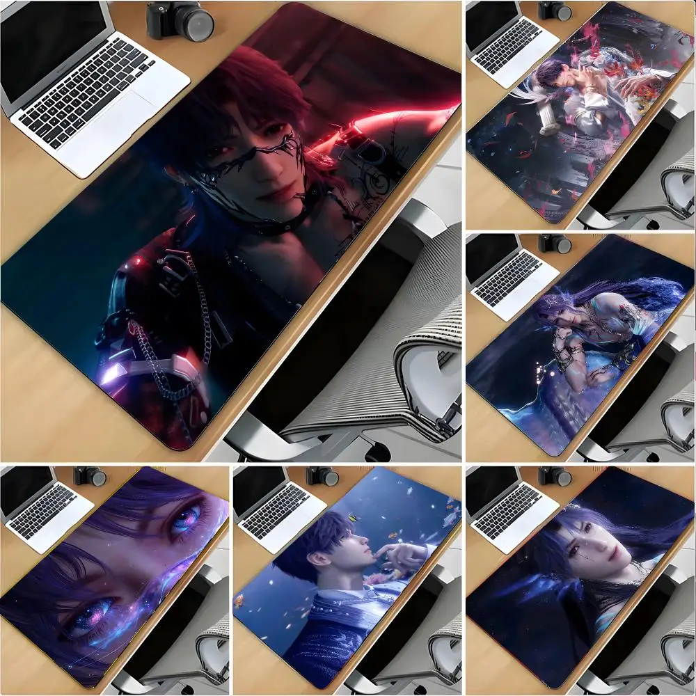 Rafayel Love and Deepspace Mouse Pad Large Mouse Pad Desk Mat Non‑Slip Gaming Board Game Mat with Stitched Edges