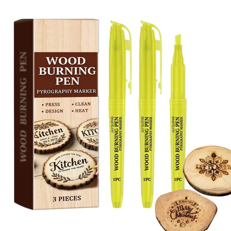 Wood Burning Pen Tool Woodburning Pen Wood Burner Do-it-Yourself Kit 3X Pen For Burning Wood For Do-it-Yourself Stencil And