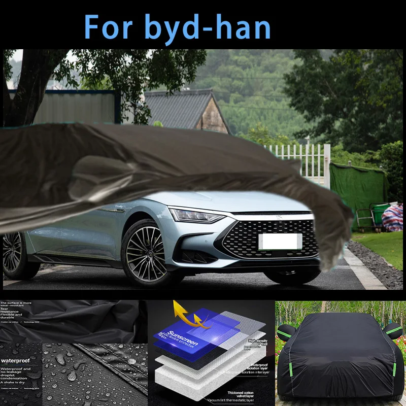 

For byd-han Outdoor Protection Full Car Covers Snow Cover Sunshade Waterproof Dustproof Exterior Car accessories