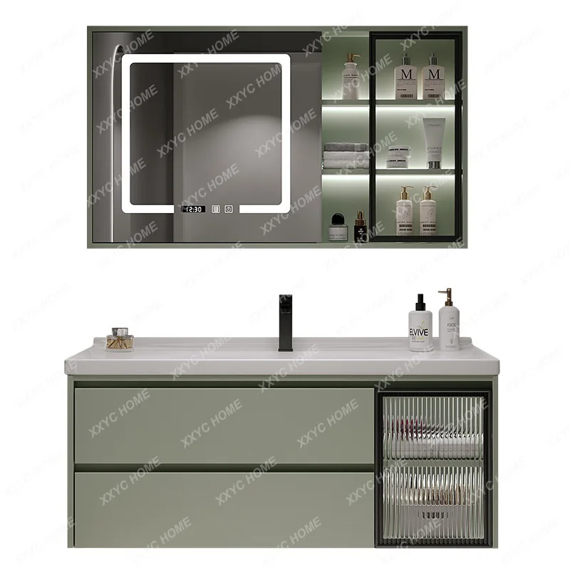 Bathroom Cabinet Bathroom Table Face Washing Inter-Platform Basin Integrated Ceramic Basin Bathroom Cabinet