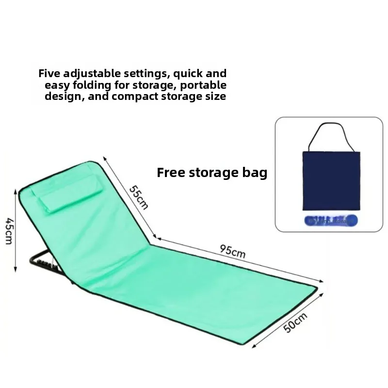 Outdoor Folding Chair Recliner, Beach Camping Home, Portable Seaside Moisture-proof