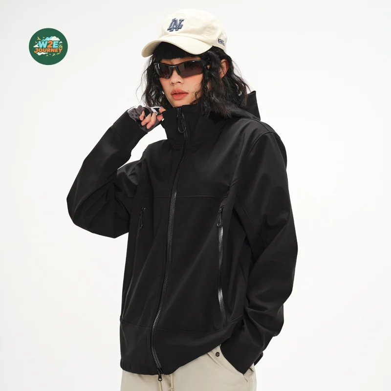 W2EJOURNEY EU US Size Luxury Quality Female Windbreak Jacket Autumn Winter Hiking Cycling Running Windproof Softshell Jacket