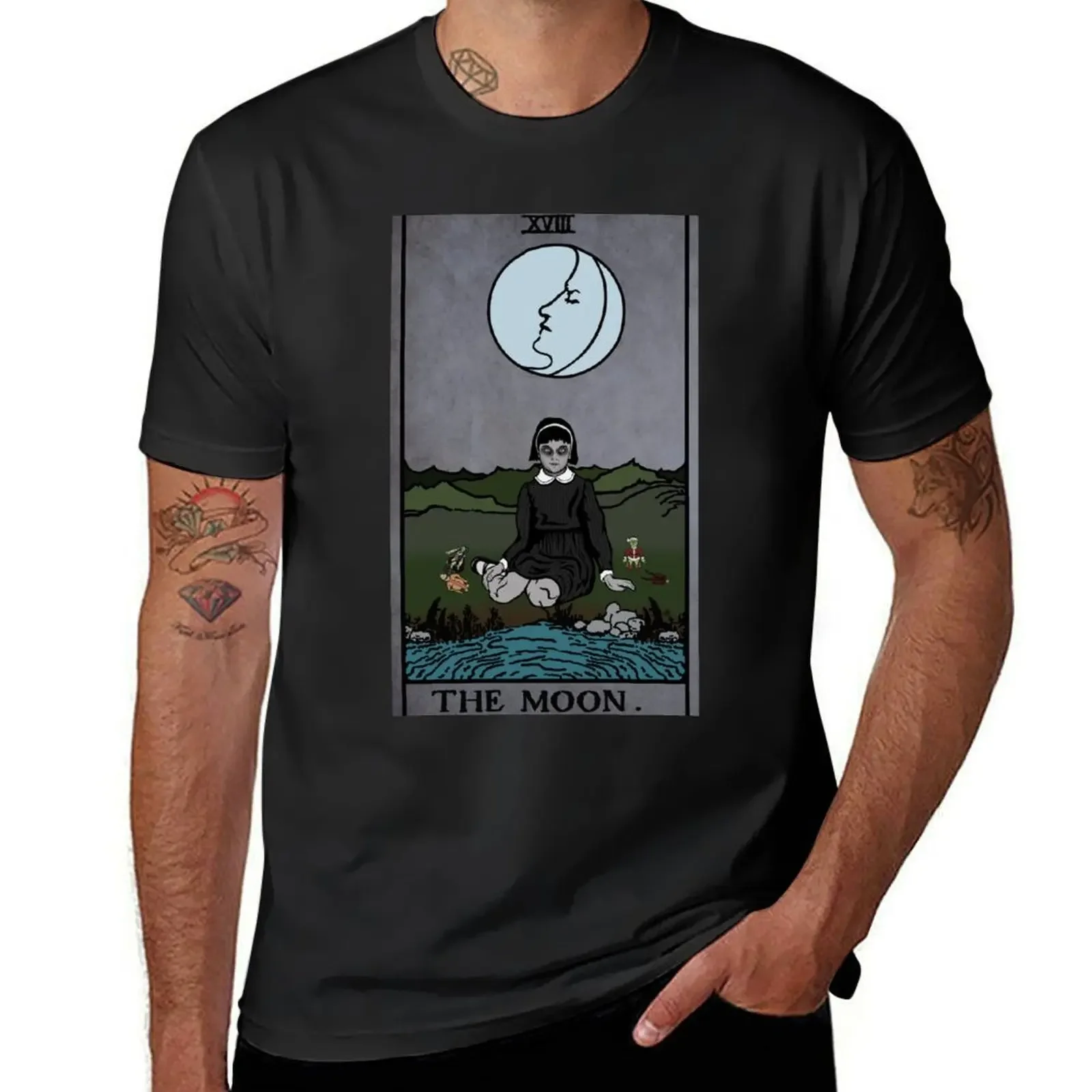 

18 - The Moon - Cindy Caine T-Shirt boys whites summer top quick-drying anime shirts men