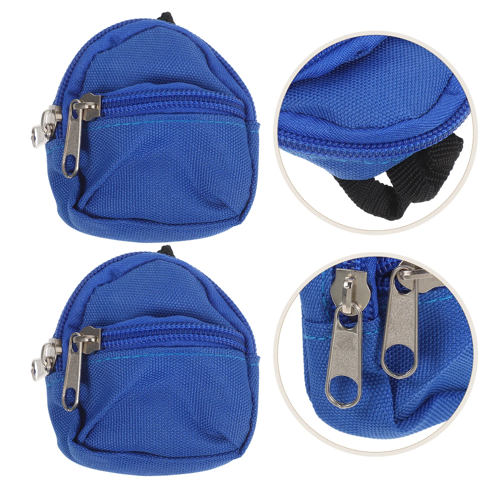 

2Pcs Miniature Backpack Props 1:6 Scale Cute Zipper School Bags for Dollhouse Scene Accessories Creative Play Mini Backpacks