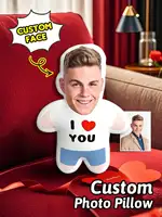 Custom Face Body Shape Pillow Personalized Photo Cushion with Face for Him Boyfriend Husband Gift Valentine Birthday Anniversary