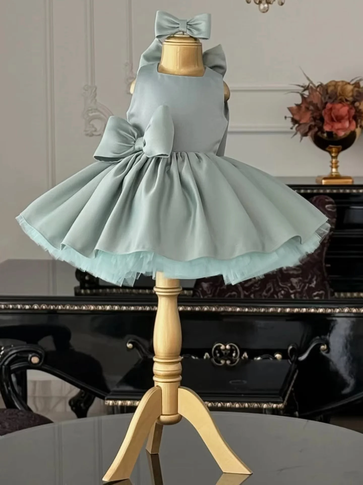 

JDY customization Trending Bow - Decorated Flower Girl Dress, Sleeveless Satin & Tulle Gown for Wedding & Party