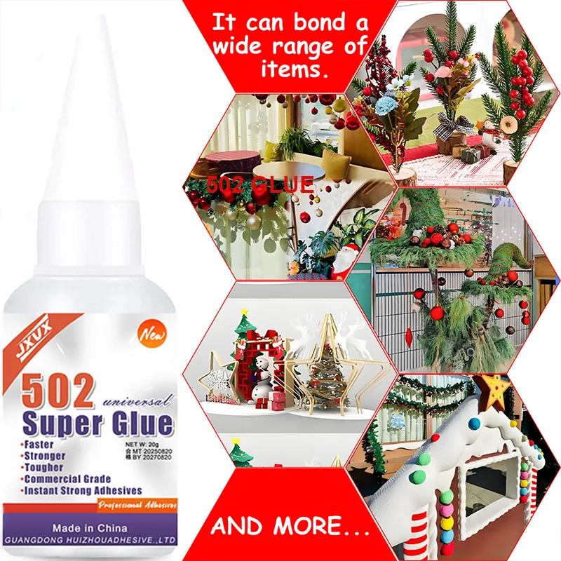 502 adesivo potente, adesivo acrilico, adesivo di 10 secondi, adatto per legno, plastica, ceramica, metallo, facile da usare, universale, strumento di adesione completo.