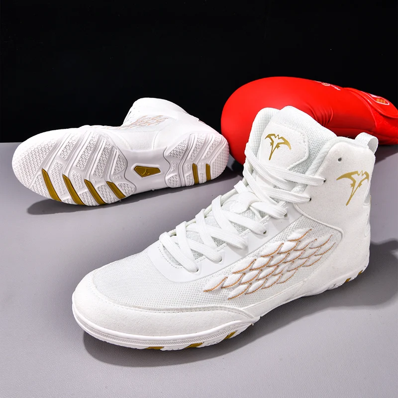 Original Brand Wrestling Shoe Man Indoor Boxing Shoes Man Hard-Wearing Men Gym Training Shoe Lace Up Boxing Fighting Boots