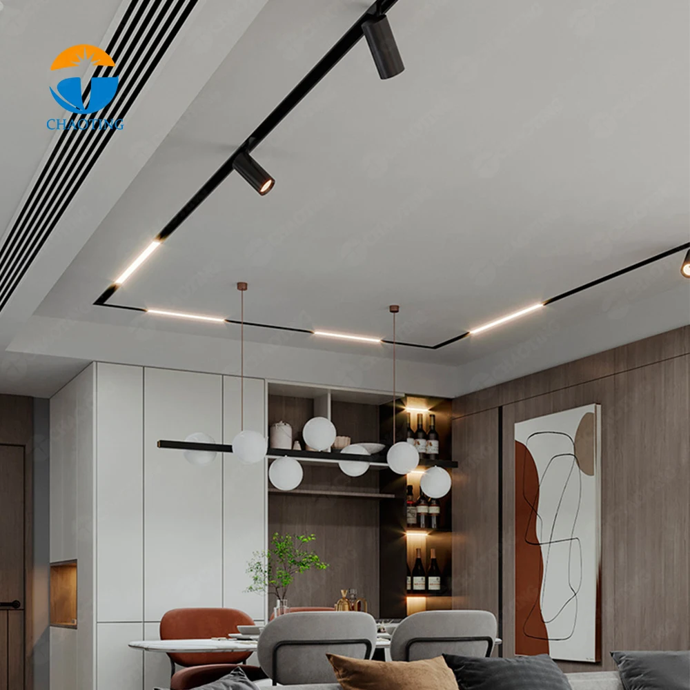 

High Quality Indoor Magnetic Lighting System Surface Mounted 48V Led Magnetic Track Light Spotlight Flood Folding Grille Light