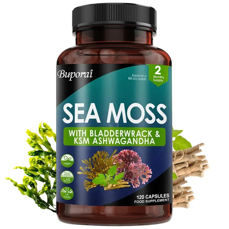 Organic Sea Moss Capsules for Immune System, Skin, Joint Health, Gut Health, Thyroid Supplement